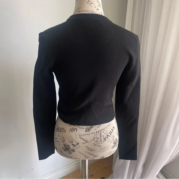 Proenza Schouler Black Knit Cropped Sweater - Picture 2 of 8